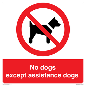 No dogs except assistance dogs